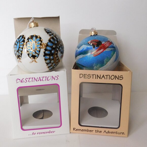 Lot Of Handmade 3.5" Glass Destinations Ornament to Remember Made in Poland - Picture 1 of 15